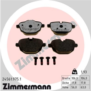 Zimmermann rd:z Brake pads for BMW X4 (F26) rear