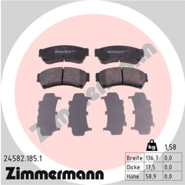 Zimmermann Brake pads for MAZDA 6 Stufenheck (GH) front