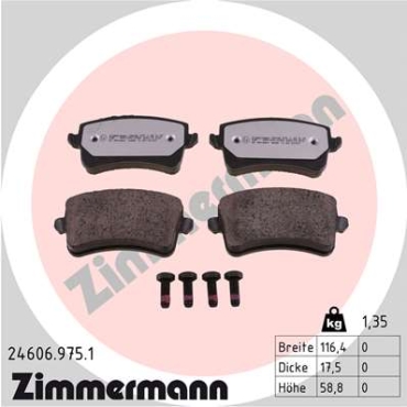 Zimmermann rd:z Brake pads for AUDI A4 Avant (8K5, B8) rear