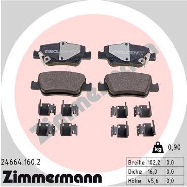 Zimmermann Brake pads for TOYOTA AURIS (_E15_) rear