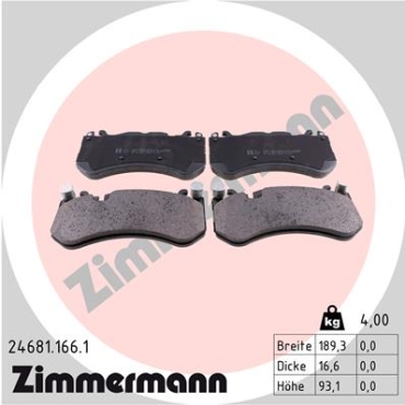 Zimmermann Bremsbeläge für MERCEDES-BENZ S-KLASSE (W222, V222, X222) vorne