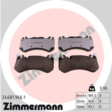 Zimmermann rd:z Brake pads for MERCEDES-BENZ CLS (C218) front