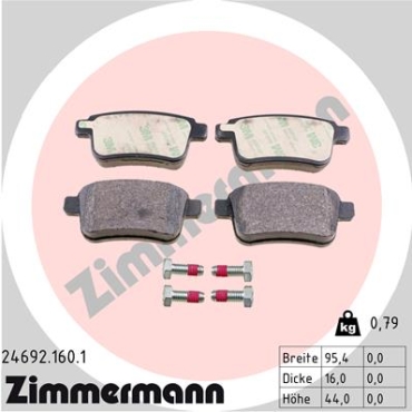 Zimmermann Brake pads for RENAULT KANGOO BE BOP (KW0/1_) rear