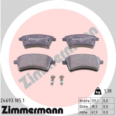 Zimmermann Brake pads for RENAULT KANGOO BE BOP (KW0/1_) front