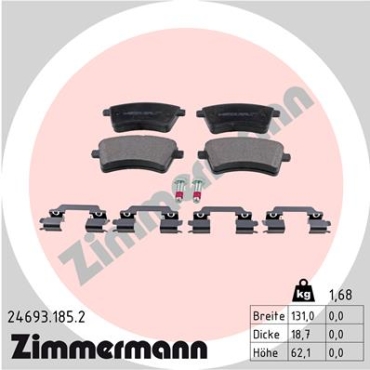 Zimmermann Brake pads for RENAULT KANGOO / GRAND KANGOO (KW0/1_) front