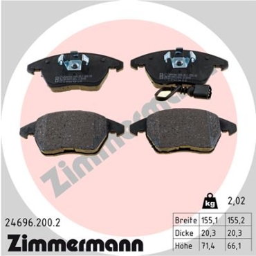 Zimmermann Bremsbeläge für AUDI A1 (8X1, 8XK) vorne
