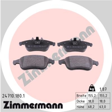 Zimmermann Brake pads for RENAULT MEGANE III Coupe (DZ0/1_) front
