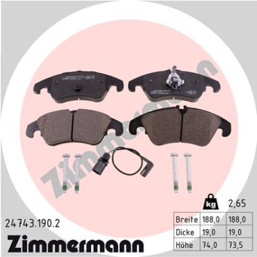 Zimmermann Bremsbeläge für AUDI A7 Sportback (4GA, 4GF) vorne