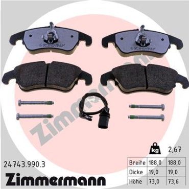 Zimmermann Brake pads for AUDI A4 B8 Avant (8K5) front
