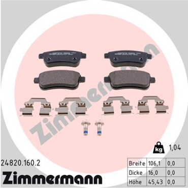 Zimmermann Brake pads for RENAULT GRAND SCÉNIC III (JZ0/1_) rear