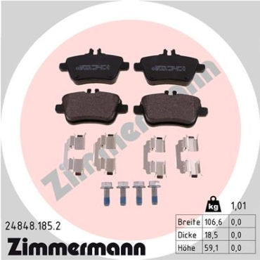 Zimmermann Brake pads for MERCEDES-BENZ B-KLASSE (W246, W242) rear