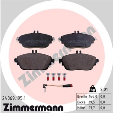 Zimmermann Brake pads for MERCEDES-BENZ A-KLASSE (W176) front