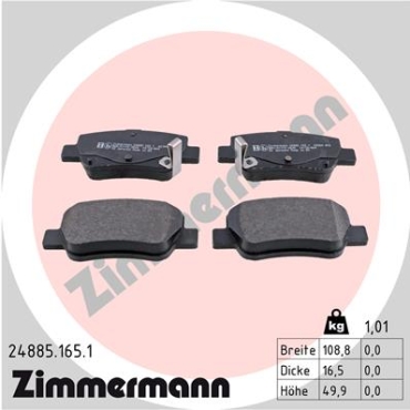 Zimmermann Brake pads for TOYOTA AVENSIS Kombi (_T27_) rear