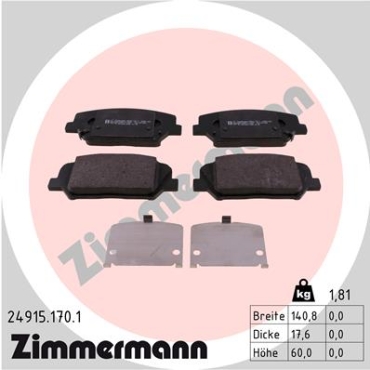 Zimmermann Brake pads for HYUNDAI i30 (GD) front