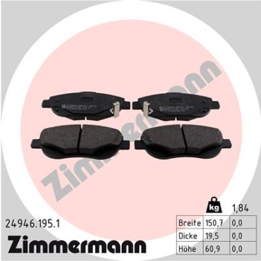 Zimmermann Brake pads for TOYOTA AVENSIS Kombi (_T27_) front