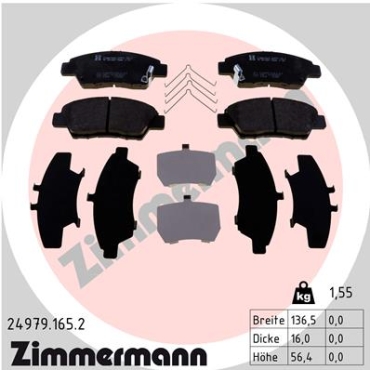 Zimmermann Brake pads for HONDA JAZZ IV (GK_) front