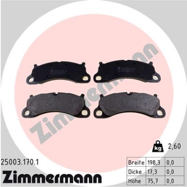 Zimmermann Brake pads for PORSCHE 911 Targa (991) front