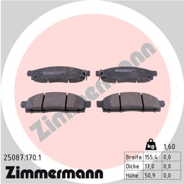 Zimmermann Brake pads for NISSAN NV200 Kasten/Kombi front