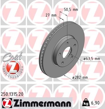 Zimmermann Brake Disc for FORD FOCUS IV (HN) front