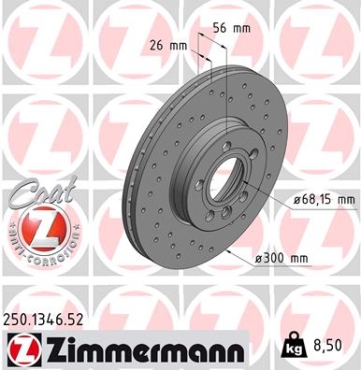 Zimmermann Sportbremsscheibe Sport Z für VW SHARAN (7M8, 7M9, 7M6) vorne
