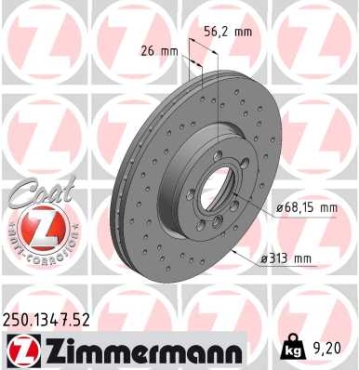 Zimmermann Sport Brake Disc for VW TRANSPORTER T4 Kasten (70A, 70H, 7DA, 7DH) front