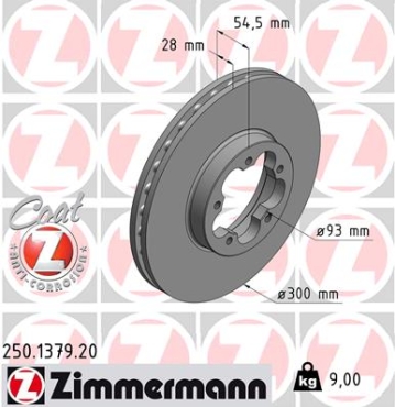 Zimmermann Brake Disc for FORD TRANSIT Pritsche/Fahrgestell (FM_ _, FN_ _) front