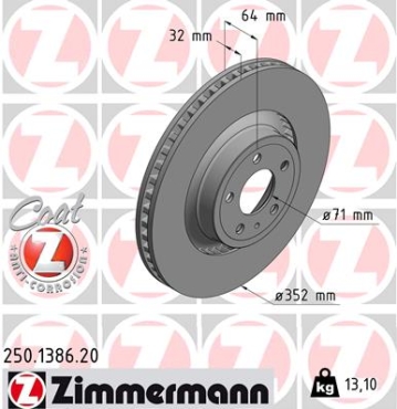 Zimmermann Brake Disc for FORD USA MUSTANG Convertible front