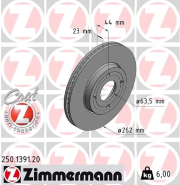 Zimmermann Brake Disc for FORD FIESTA VII front