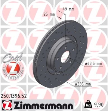 Zimmermann Sport Brake Disc for FORD FOCUS III Turnier front