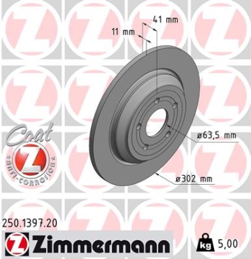 Zimmermann Brake Disc for FORD FOCUS IV (HN) rear