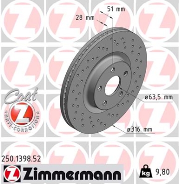 Zimmermann Sport Brake Disc for FORD GALAXY III (CK) front