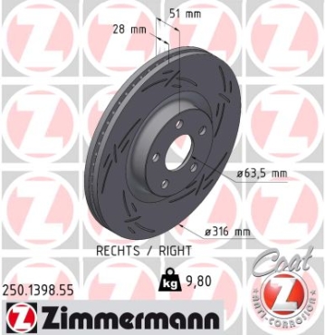 Zimmermann Sport Brake Disc for FORD GALAXY III (CK) front right