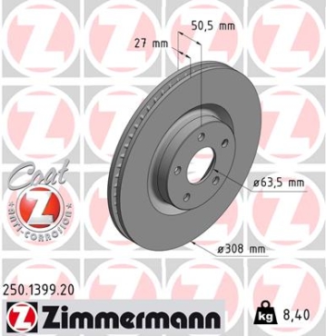 Zimmermann Brake Disc for FORD FOCUS IV Turnier (HP) front