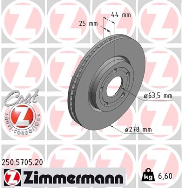 Zimmermann Brake Disc for FORD PUMA (J2K, CF7) front