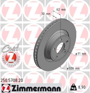 Zimmermann Brake Disc for FORD USA MUSTANG Coupe front