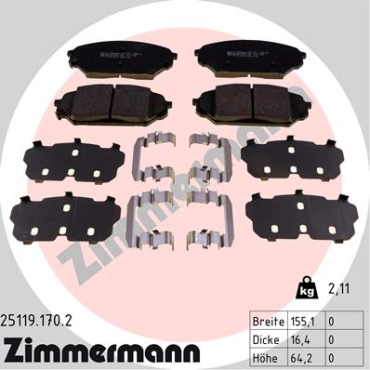 Zimmermann Brake pads for HYUNDAI ix55 front