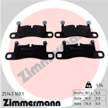 Zimmermann Brake pads for PORSCHE CAYENNE (9YA) rear