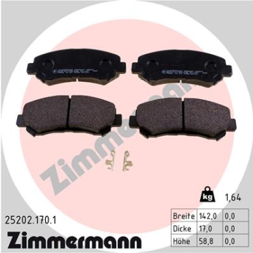 Zimmermann Brake pads for NISSAN QASHQAI / QASHQAI +2 I (J10, NJ10, JJ10E) front