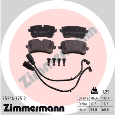 Zimmermann Brake pads for AUDI A6 (4G2, 4GC, C7) rear