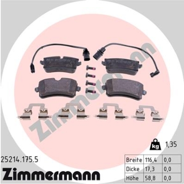 Zimmermann Brake pads for AUDI A6 (4G2, 4GC, C7) rear