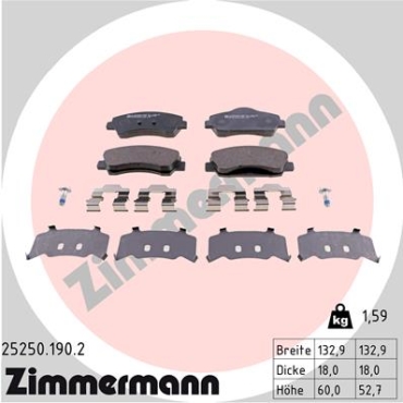 Zimmermann Brake pads for CITROËN C4 CACTUS front