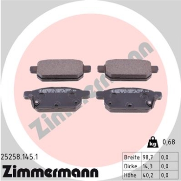 Zimmermann Brake pads for SUZUKI SWIFT IV (FZ, NZ) rear
