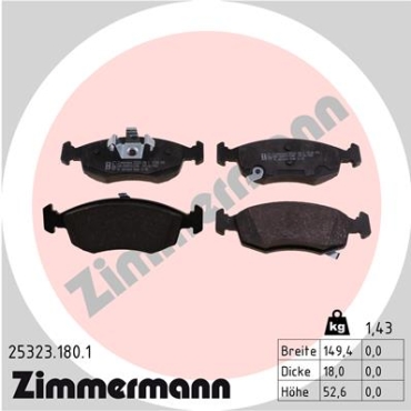 Zimmermann Bremsbeläge für FIAT PANDA (312_, 319_) vorne
