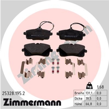 Zimmermann Bremsbeläge für PEUGEOT 407 (6D_) vorne