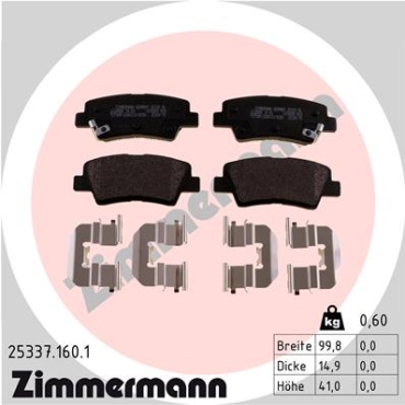 Zimmermann Bremsbeläge für HYUNDAI i20 Coupe (GB) hinten