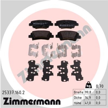 Zimmermann Brake pads for HYUNDAI i30 (GD) rear