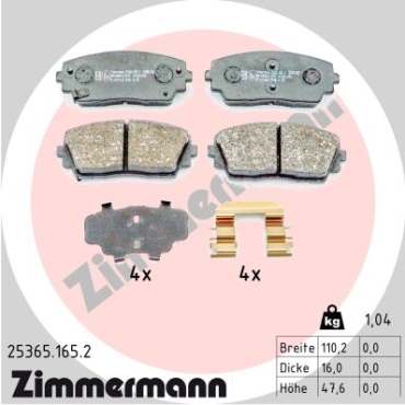 Zimmermann Brake pads for KIA PICANTO II (TA) front