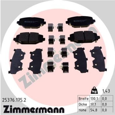 Zimmermann Brake pads for CHRYSLER GRAND VOYAGER V (RT) rear