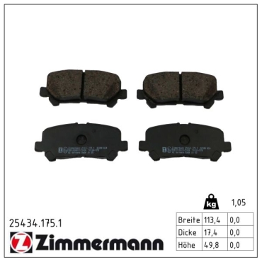Zimmermann Bremsbeläge für TOYOTA HIACE VI Bus (__H3__) hinten
