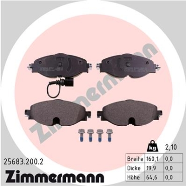 Zimmermann Bremsbeläge für VW GOLF VII (5G1, BQ1, BE1, BE2) vorne